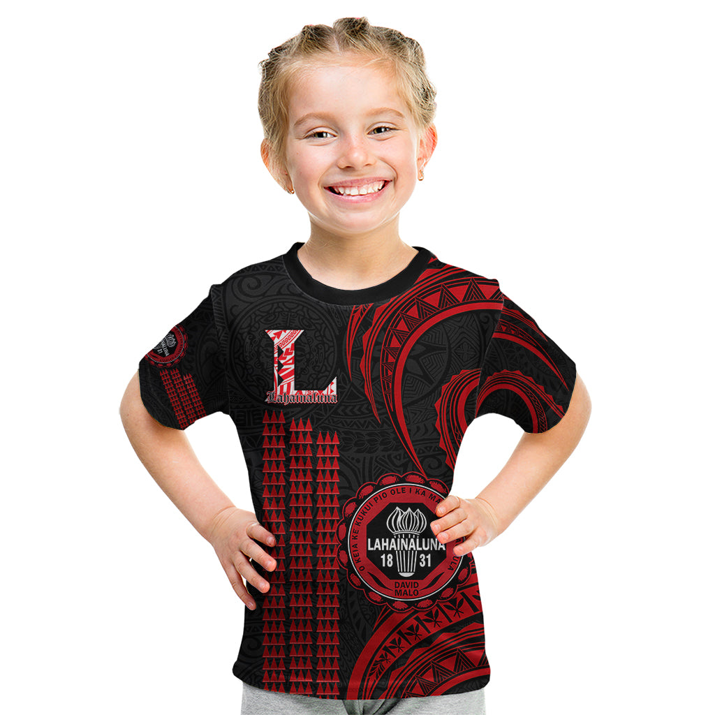 Hawaii Lahainaluna High School Kid T Shirt Polynesian Kakau Pattern - Wonder Print Shop