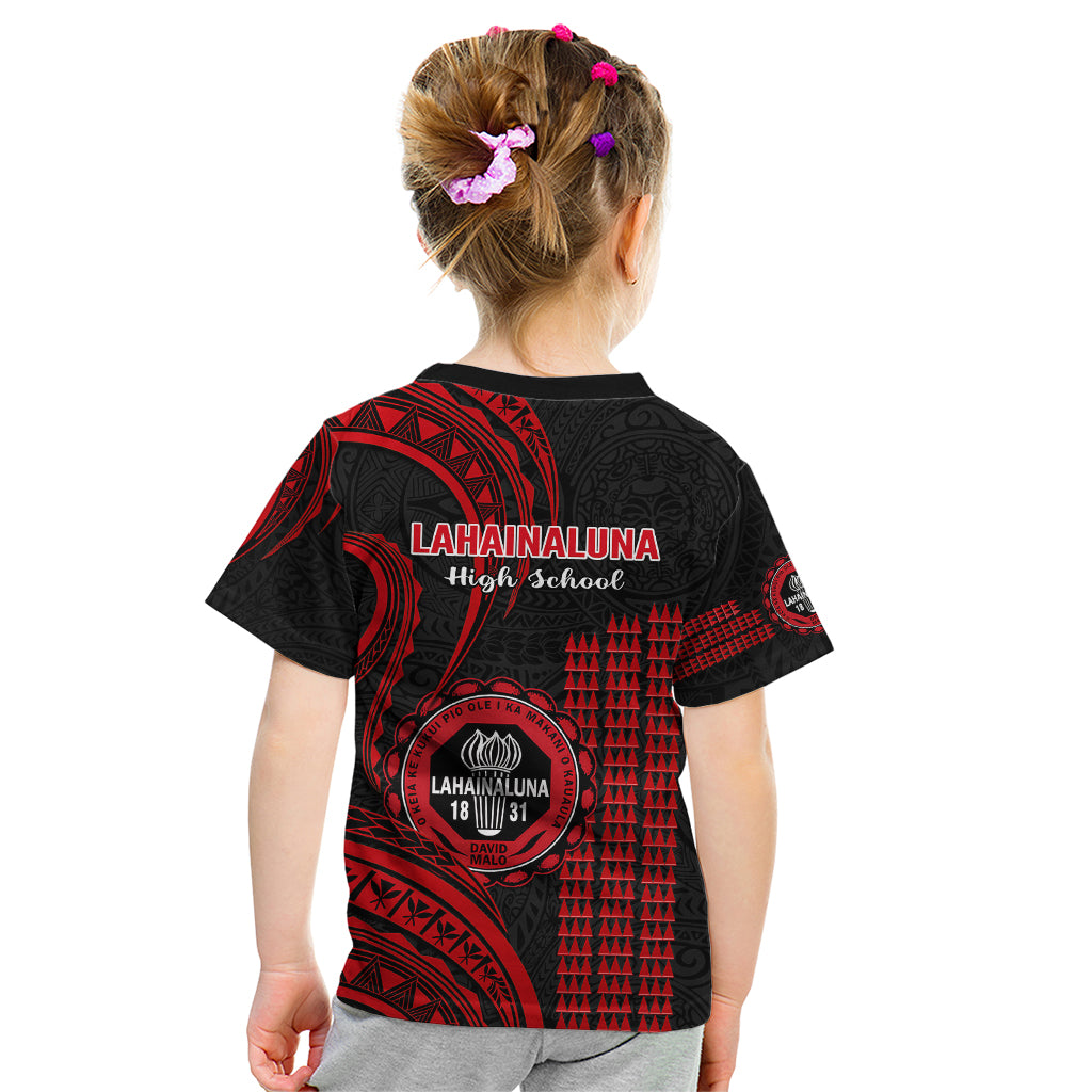 Hawaii Lahainaluna High School Kid T Shirt Polynesian Kakau Pattern - Wonder Print Shop