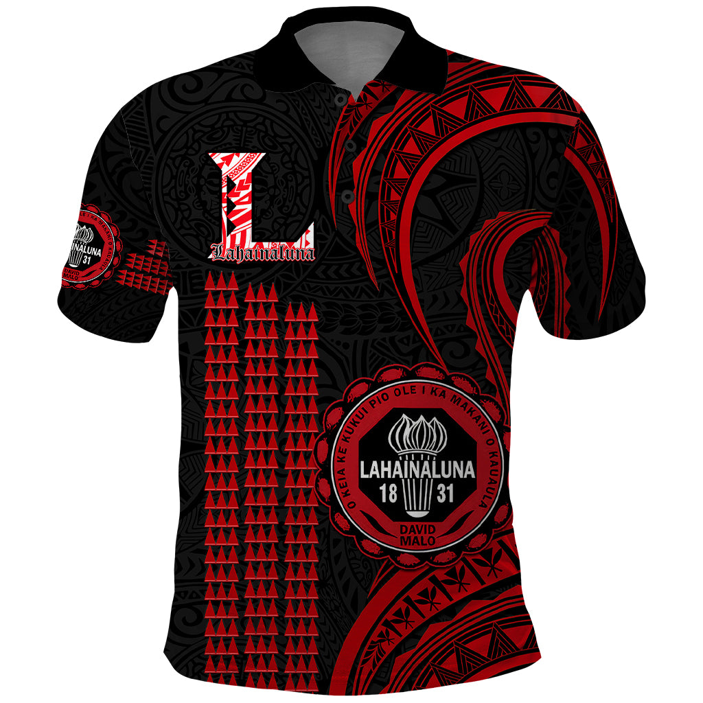 Hawaii Lahainaluna High School Polo Shirt Polynesian Kakau Pattern - Wonder Print Shop