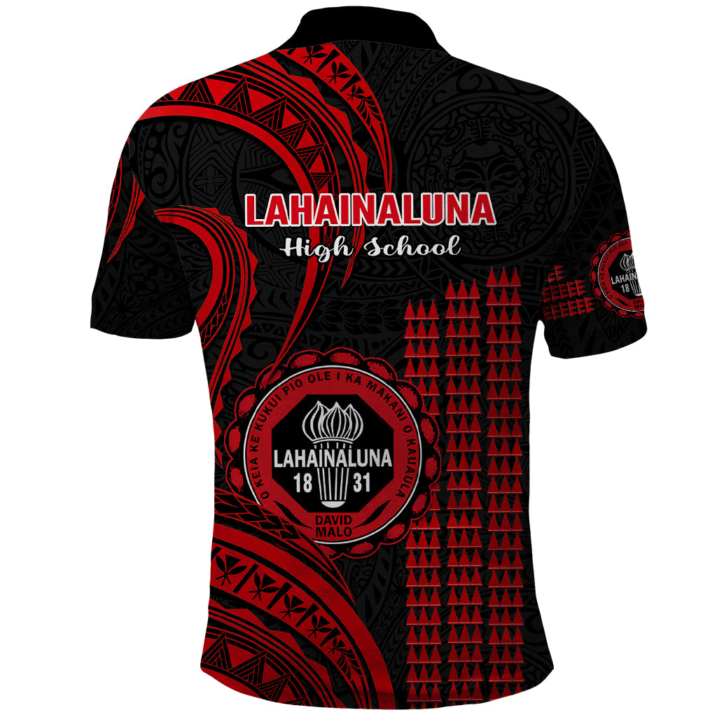 Hawaii Lahainaluna High School Polo Shirt Polynesian Kakau Pattern - Wonder Print Shop