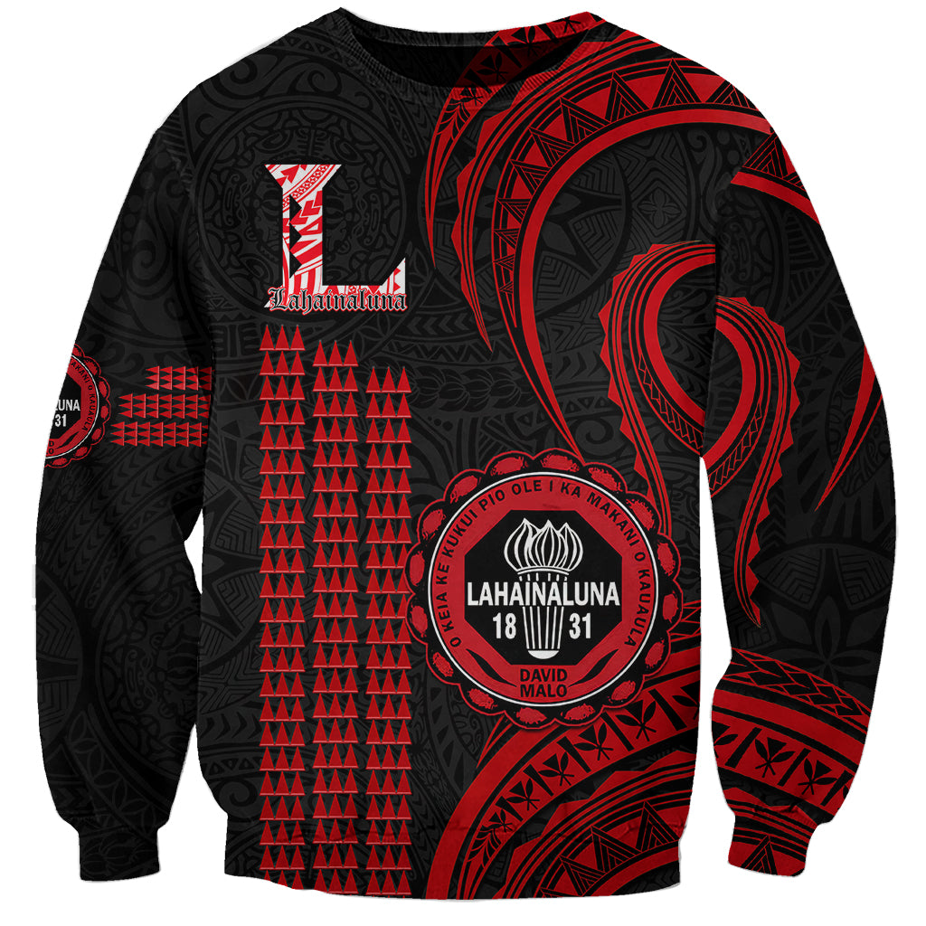 Hawaii Lahainaluna High School Sweatshirt Polynesian Kakau Pattern - Wonder Print Shop