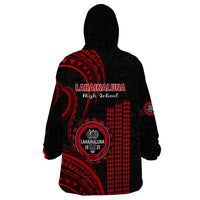 Hawaii Lahainaluna High School Wearable Blanket Hoodie Polynesian Kakau Pattern - Wonder Print Shop