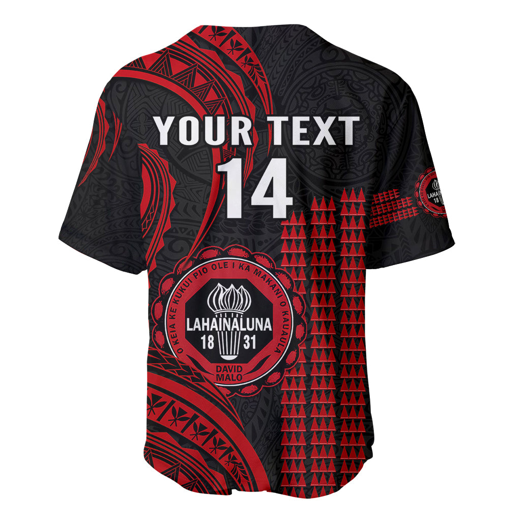 Personalised Hawaii Lahainaluna High School Baseball Jersey Polynesian Kakau Pattern - Wonder Print Shop