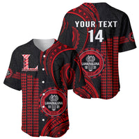 Personalised Hawaii Lahainaluna High School Baseball Jersey Polynesian Kakau Pattern - Wonder Print Shop