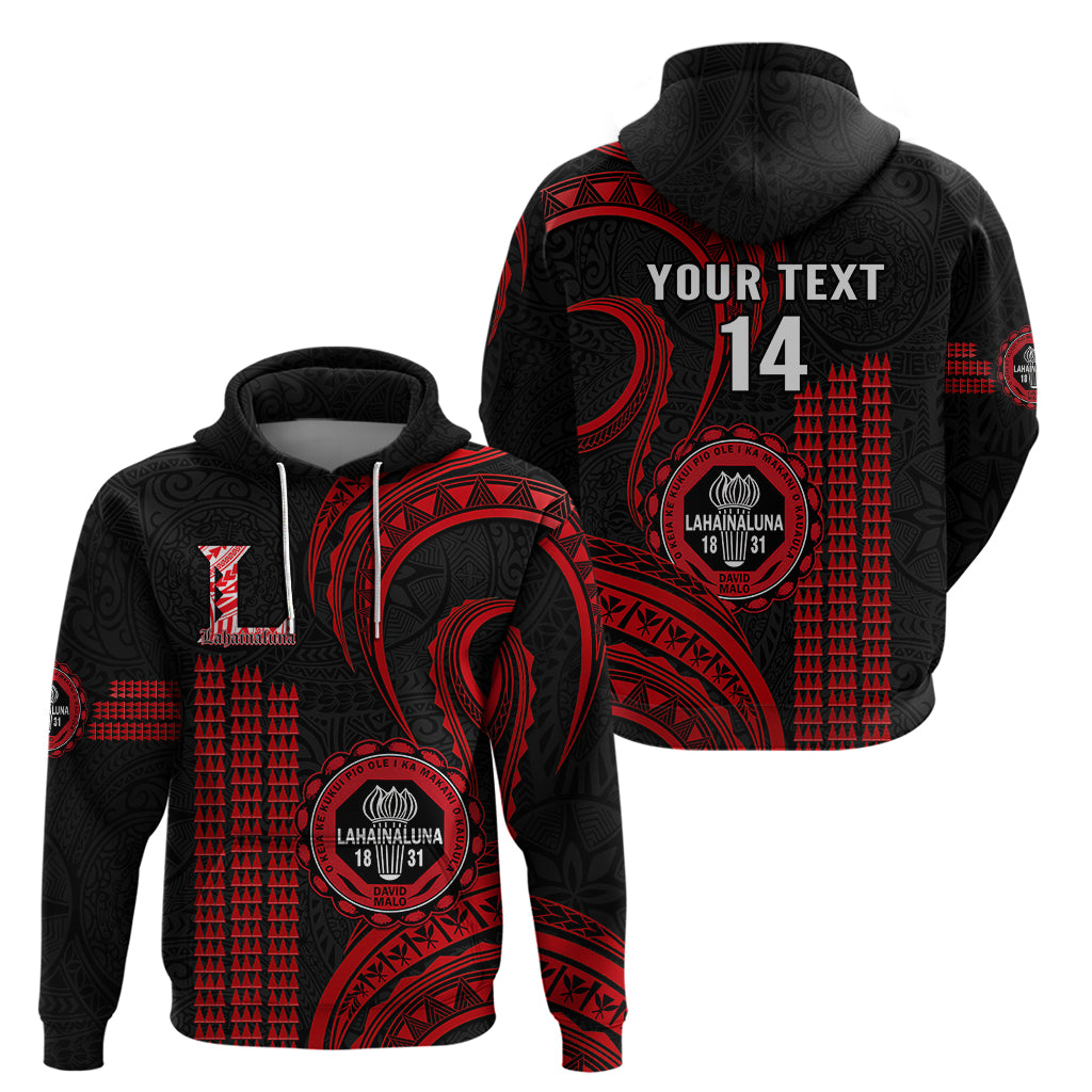Personalised Hawaii Lahainaluna High School Hoodie Polynesian Kakau Pattern - Wonder Print Shop