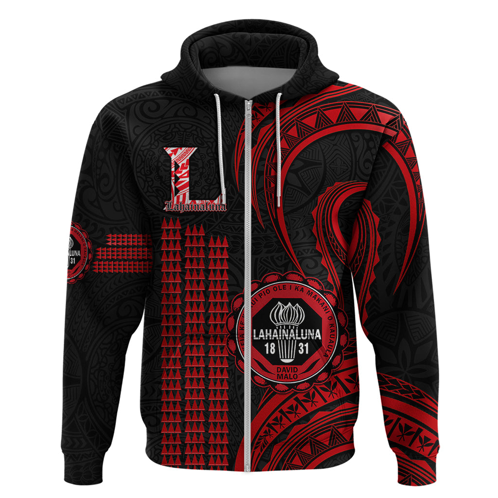 Personalised Hawaii Lahainaluna High School Hoodie Polynesian Kakau Pattern - Wonder Print Shop