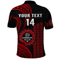 Personalised Hawaii Lahainaluna High School Polo Shirt Polynesian Kakau Pattern - Wonder Print Shop