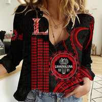 Personalised Hawaii Lahainaluna High School Women Casual Shirt Polynesian Kakau Pattern - Wonder Print Shop