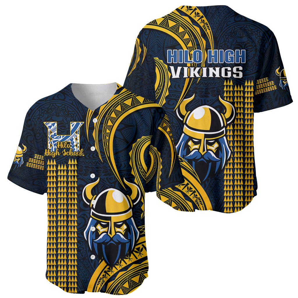 Hawaii Hilo High School Baseball Jersey Vikings Polynesian Kakau Pattern - Wonder Print Shop
