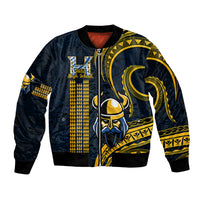 Hawaii Hilo High School Bomber Jacket Vikings Polynesian Kakau Pattern - Wonder Print Shop