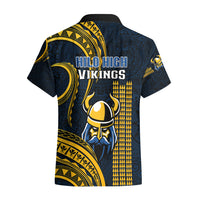Hawaii Hilo High School Hawaiian Shirt Vikings Polynesian Kakau Pattern - Wonder Print Shop
