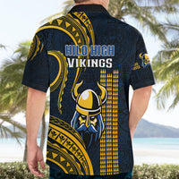 Hawaii Hilo High School Hawaiian Shirt Vikings Polynesian Kakau Pattern - Wonder Print Shop