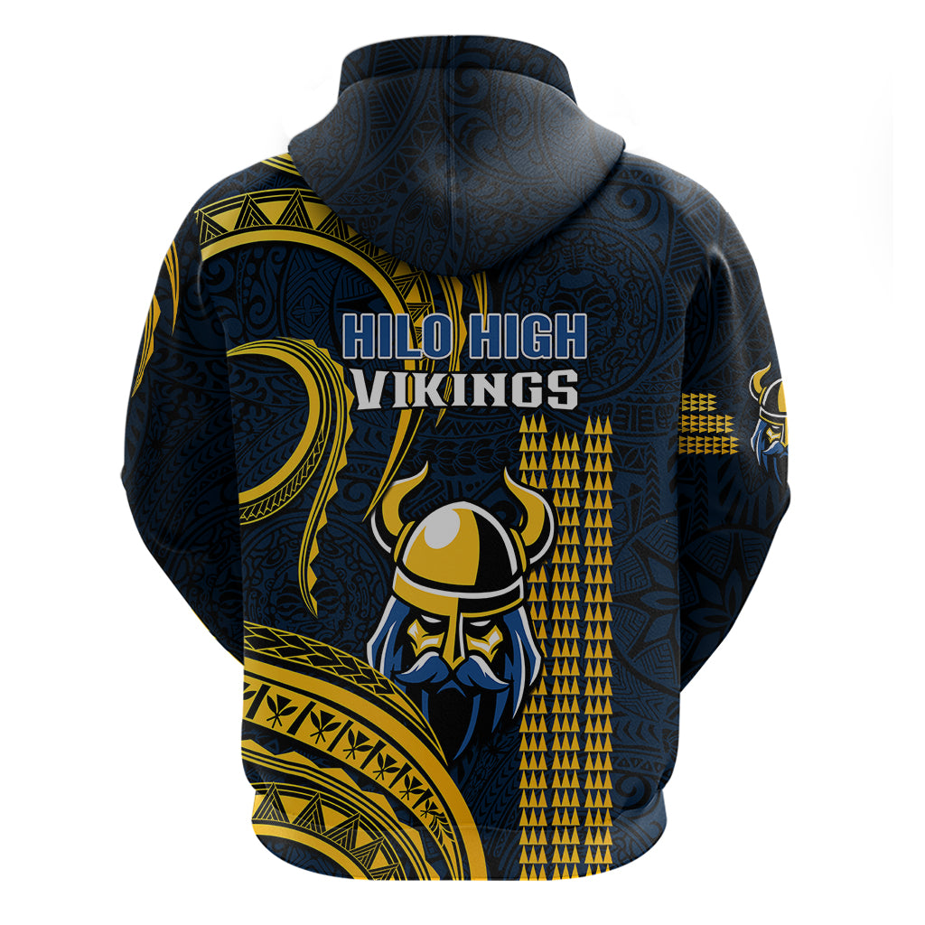 Hawaii Hilo High School Hoodie Vikings Polynesian Kakau Pattern - Wonder Print Shop