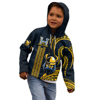 Hawaii Hilo High School Kid Hoodie Vikings Polynesian Kakau Pattern - Wonder Print Shop