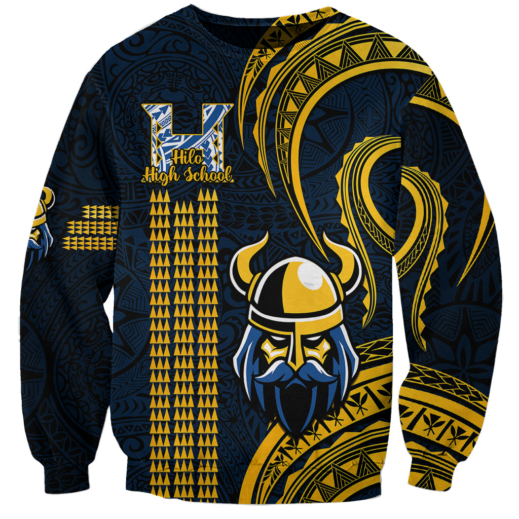 Hawaii Hilo High School Sweatshirt Vikings Polynesian Kakau Pattern - Wonder Print Shop