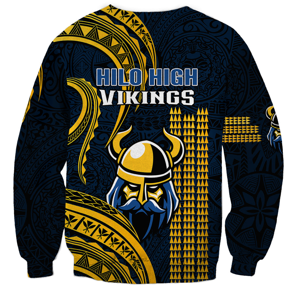 Hawaii Hilo High School Sweatshirt Vikings Polynesian Kakau Pattern - Wonder Print Shop