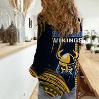 Hawaii Hilo High School Women Casual Shirt Vikings Polynesian Kakau Pattern - Wonder Print Shop