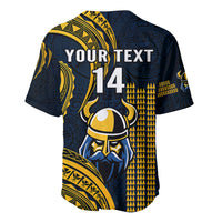 Personalised Hawaii Hilo High School Baseball Jersey Vikings Polynesian Kakau Pattern - Wonder Print Shop