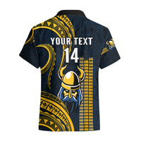 Personalised Hawaii Hilo High School Hawaiian Shirt Vikings Polynesian Kakau Pattern - Wonder Print Shop