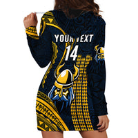 Personalised Hawaii Hilo High School Hoodie Dress Vikings Polynesian Kakau Pattern - Wonder Print Shop
