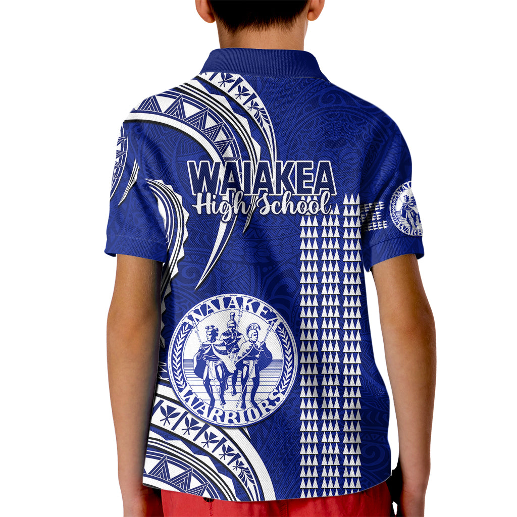 Hawaii Waiakea High School Kid Polo Shirt Polynesian Kakau Pattern - Wonder Print Shop