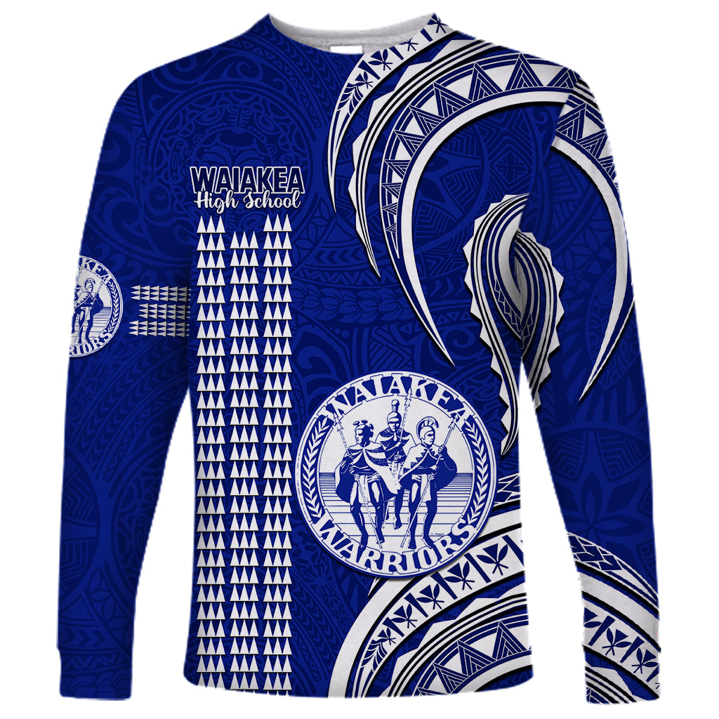 Hawaii Waiakea High School Long Sleeve Shirt Polynesian Kakau Pattern - Wonder Print Shop