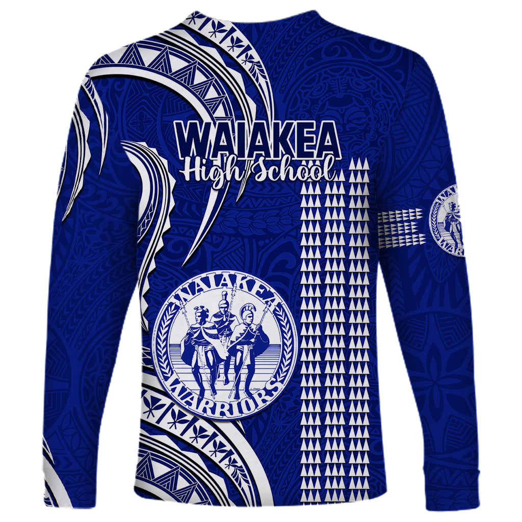 Hawaii Waiakea High School Long Sleeve Shirt Polynesian Kakau Pattern - Wonder Print Shop