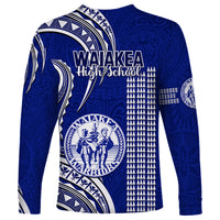 Hawaii Waiakea High School Long Sleeve Shirt Polynesian Kakau Pattern - Wonder Print Shop