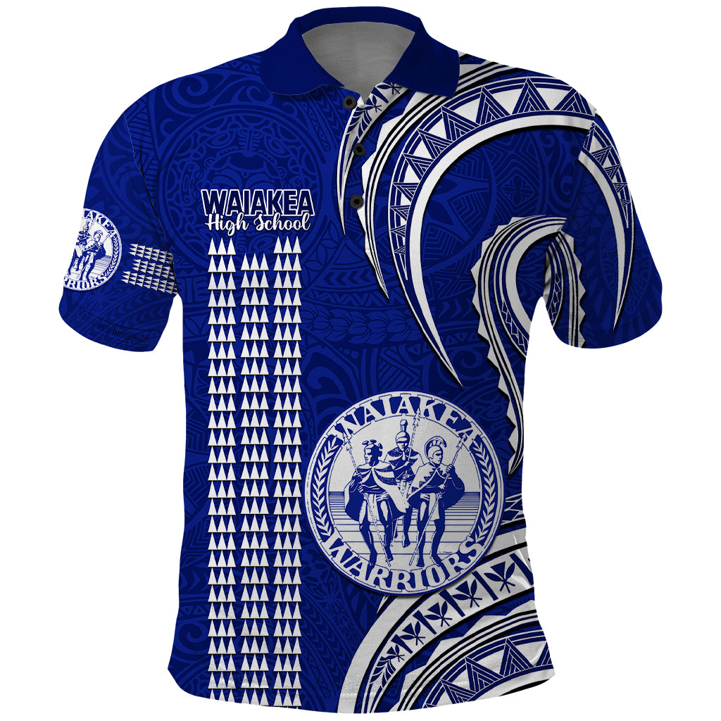 Hawaii Waiakea High School Polo Shirt Polynesian Kakau Pattern - Wonder Print Shop