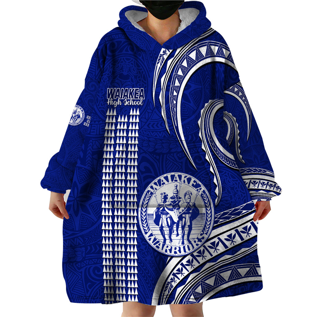 Hawaii Waiakea High School Wearable Blanket Hoodie Polynesian Kakau Pattern - Wonder Print Shop