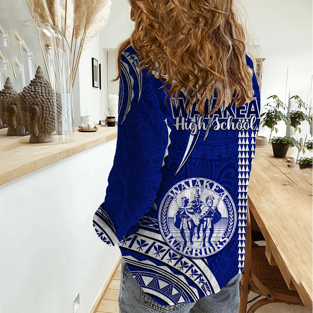 Hawaii Waiakea High School Women Casual Shirt Polynesian Kakau Pattern - Wonder Print Shop