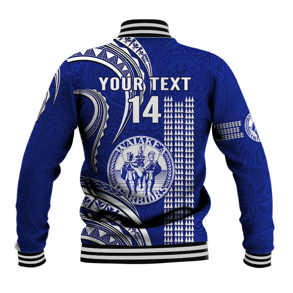 Personalised Hawaii Waiakea High School Baseball Jacket Polynesian Kakau Pattern - Wonder Print Shop
