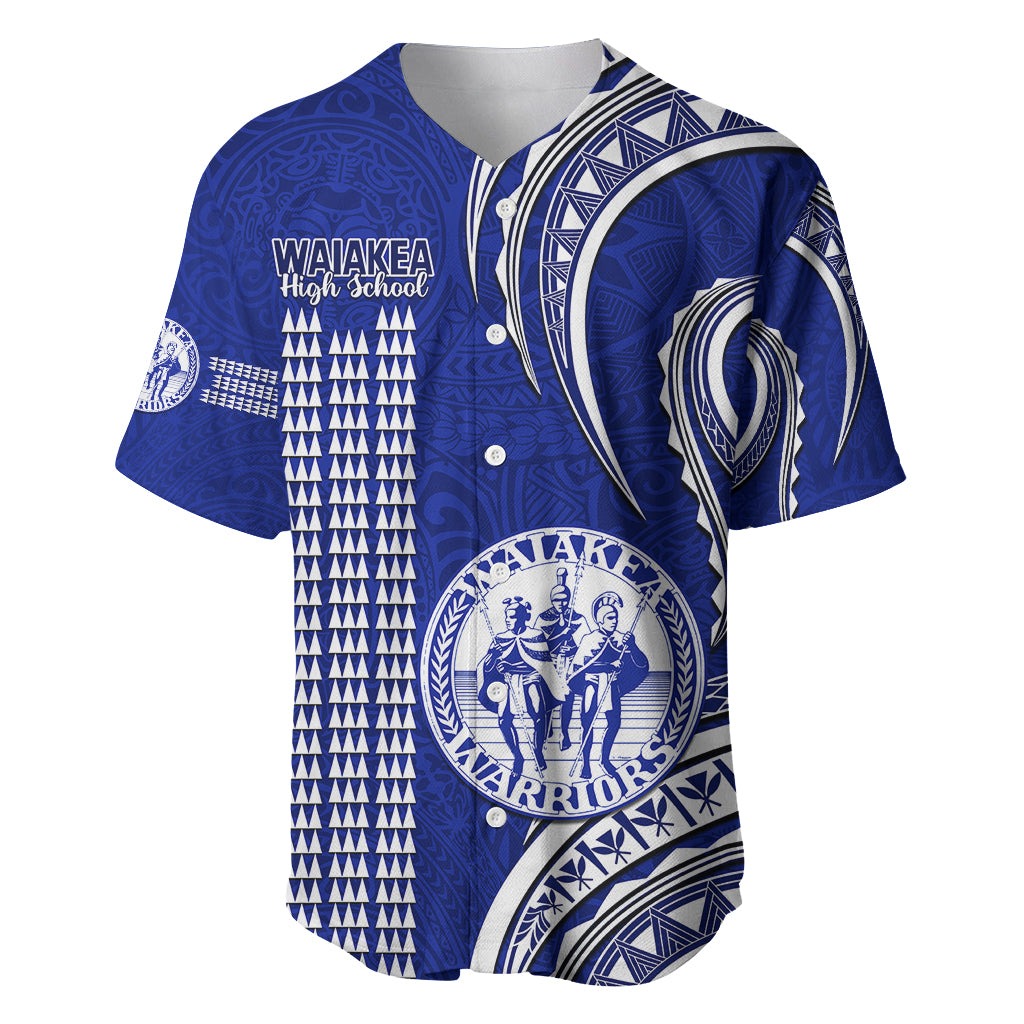 Personalised Hawaii Waiakea High School Baseball Jersey Polynesian Kakau Pattern - Wonder Print Shop