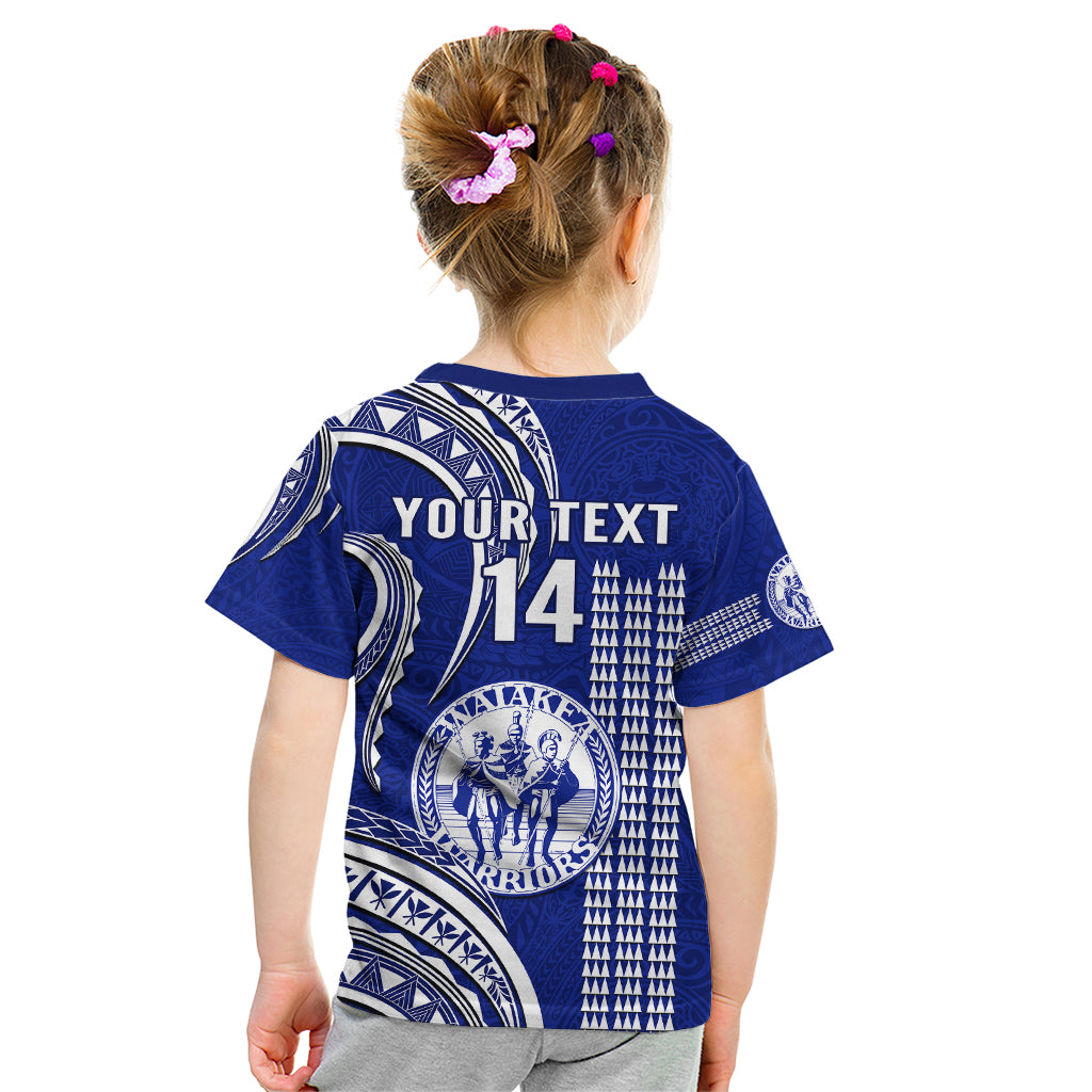 Personalised Hawaii Waiakea High School Kid T Shirt Polynesian Kakau Pattern - Wonder Print Shop