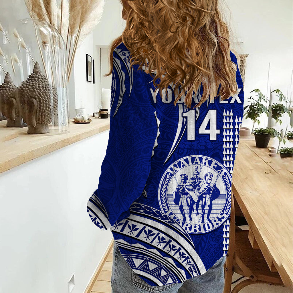 Personalised Hawaii Waiakea High School Women Casual Shirt Polynesian Kakau Pattern - Wonder Print Shop