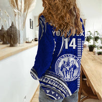 Personalised Hawaii Waiakea High School Women Casual Shirt Polynesian Kakau Pattern - Wonder Print Shop