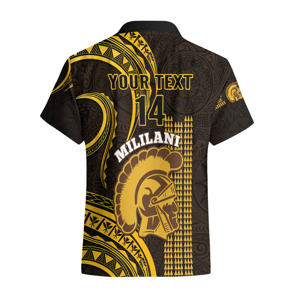 Personalised Hawaii Mililani High School Hawaiian Shirt Polynesian Kakau Pattern - Wonder Print Shop