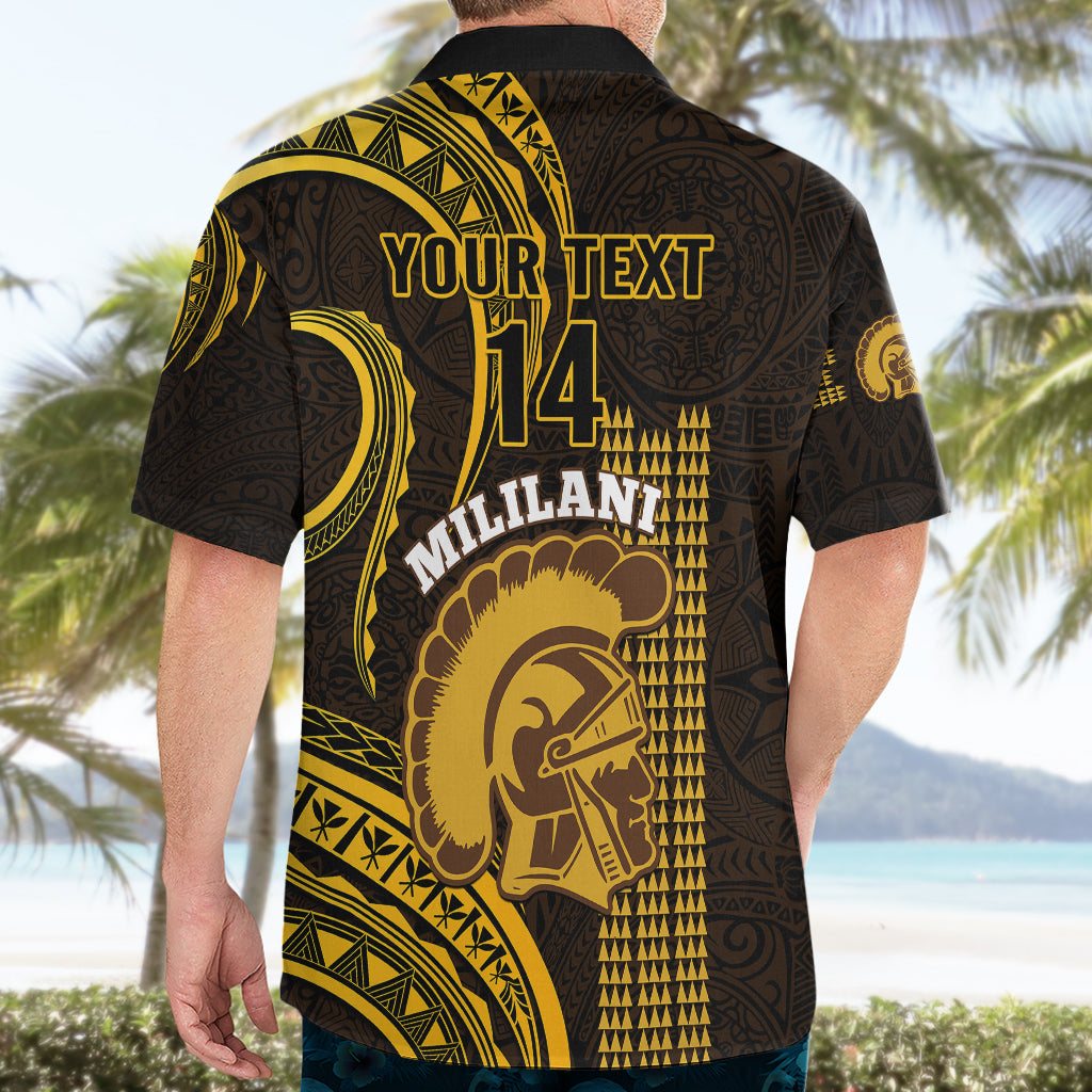 Personalised Hawaii Mililani High School Hawaiian Shirt Polynesian Kakau Pattern - Wonder Print Shop