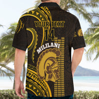 Personalised Hawaii Mililani High School Hawaiian Shirt Polynesian Kakau Pattern - Wonder Print Shop