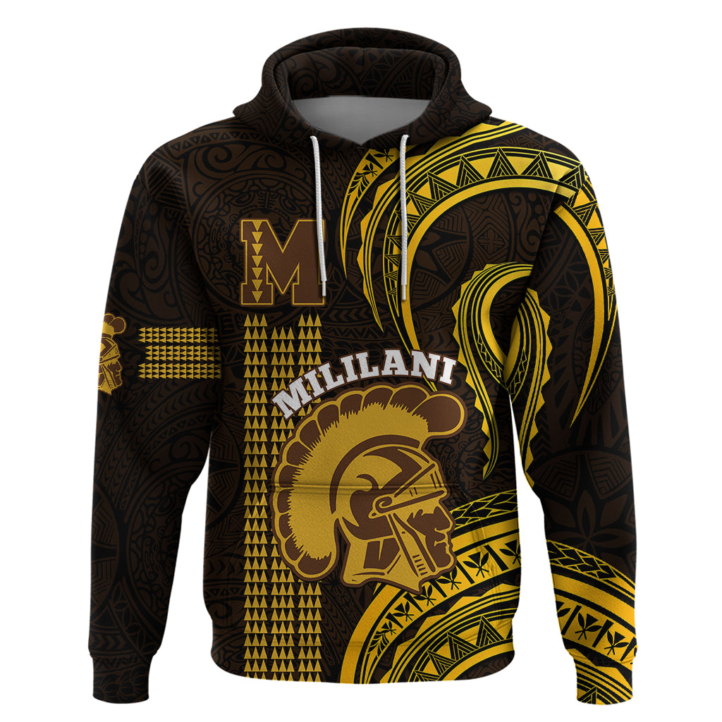 Personalised Hawaii Mililani High School Hoodie Polynesian Kakau Pattern - Wonder Print Shop