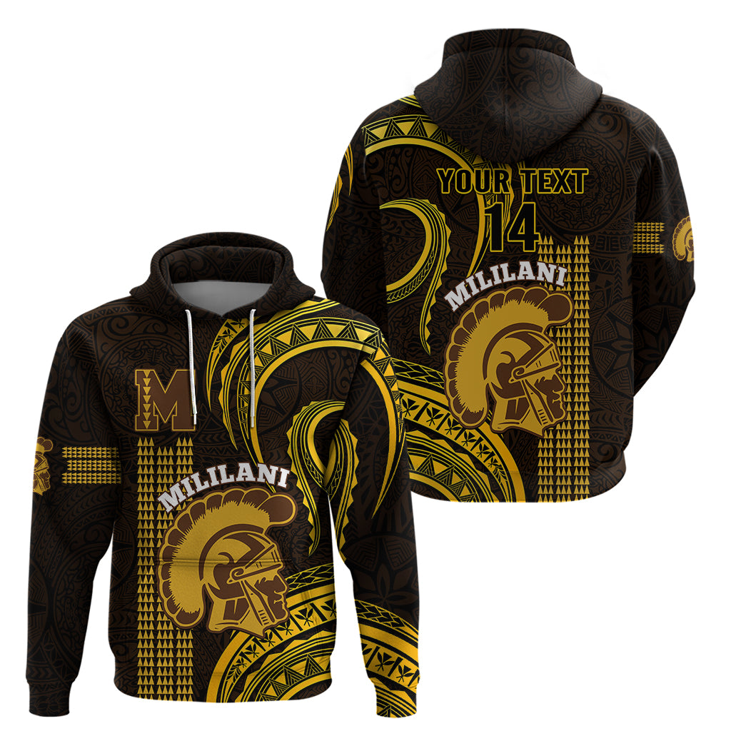 Personalised Hawaii Mililani High School Hoodie Polynesian Kakau Pattern - Wonder Print Shop