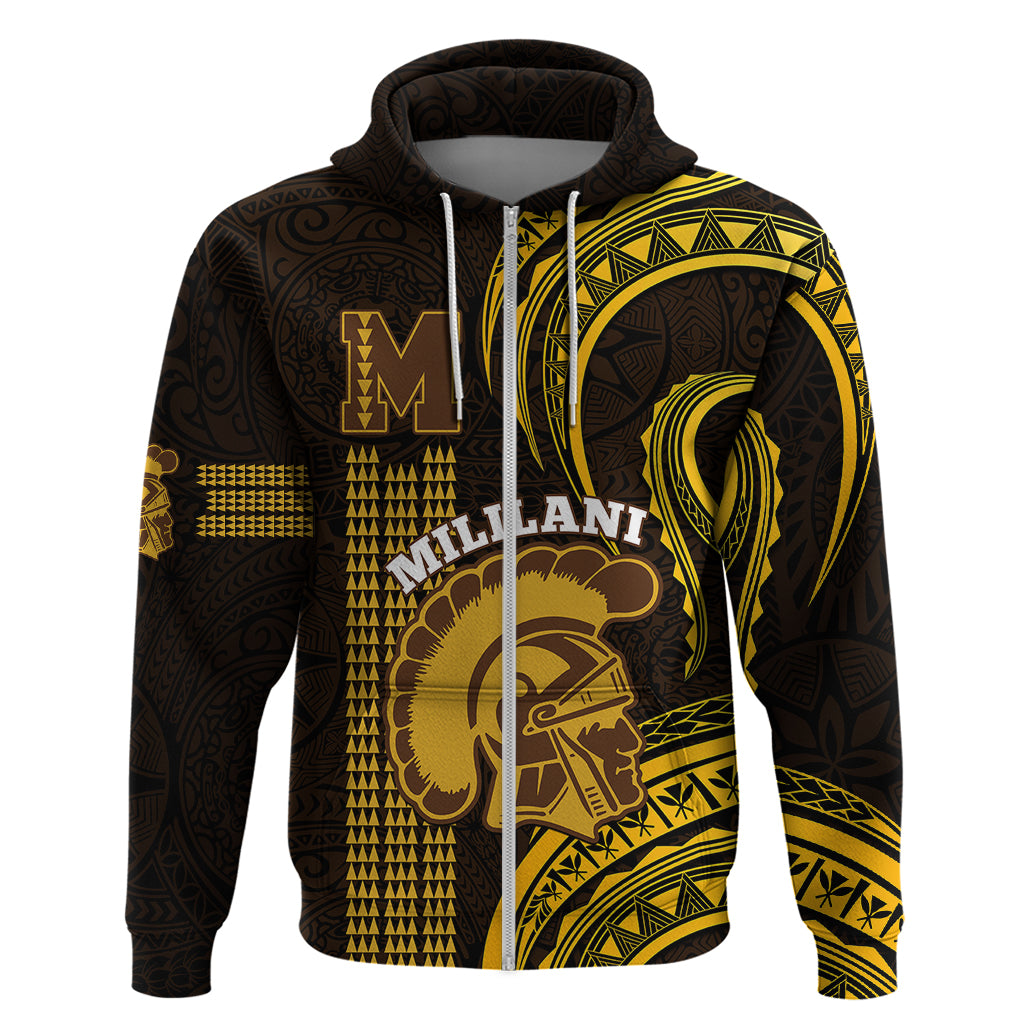 Personalised Hawaii Mililani High School Hoodie Polynesian Kakau Pattern - Wonder Print Shop