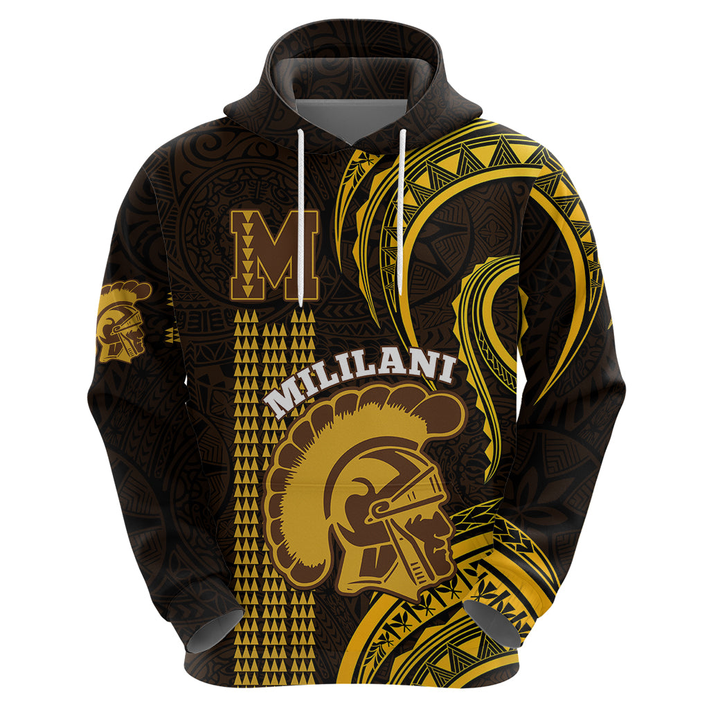 Personalised Hawaii Mililani High School Hoodie Polynesian Kakau Pattern - Wonder Print Shop
