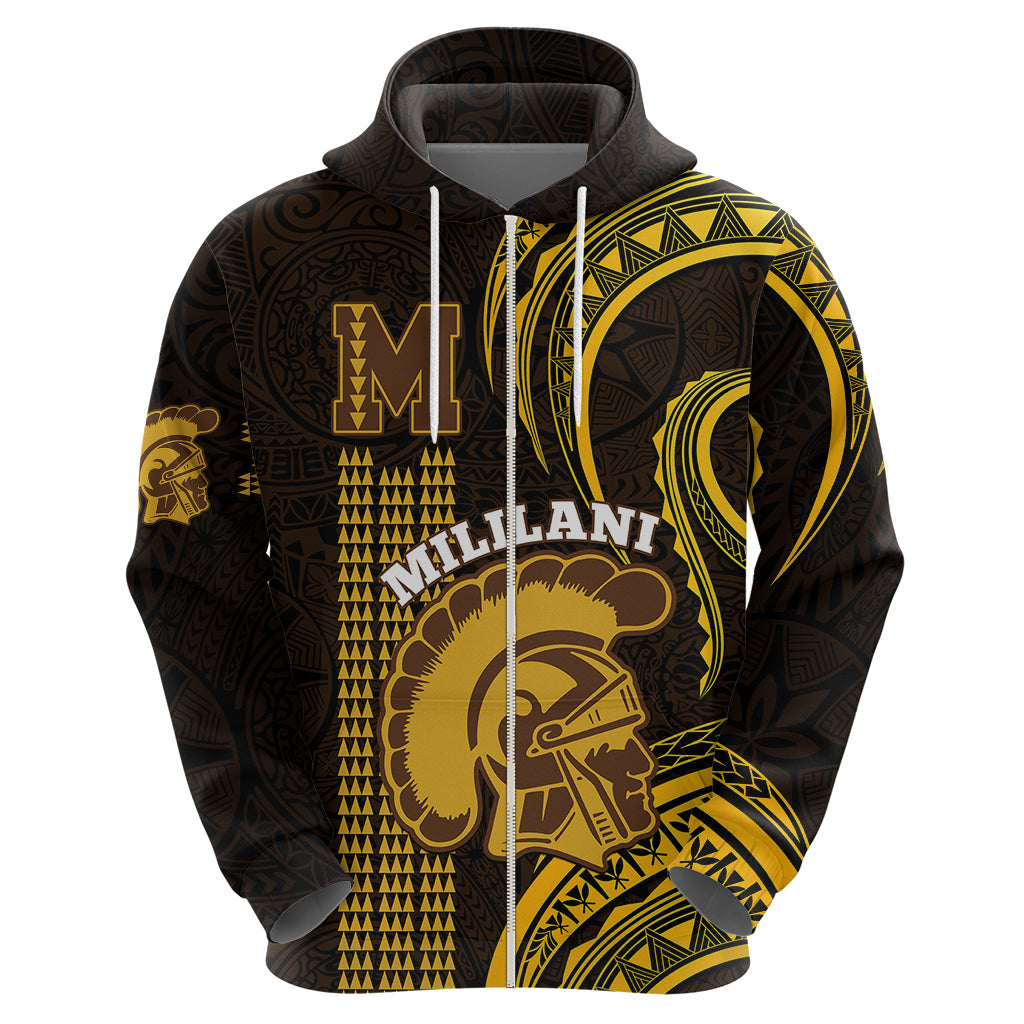 Personalised Hawaii Mililani High School Hoodie Polynesian Kakau Pattern - Wonder Print Shop