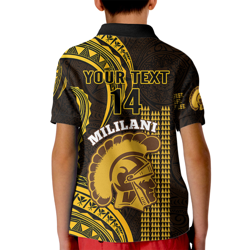 Personalised Hawaii Mililani High School Kid Polo Shirt Polynesian Kakau Pattern - Wonder Print Shop