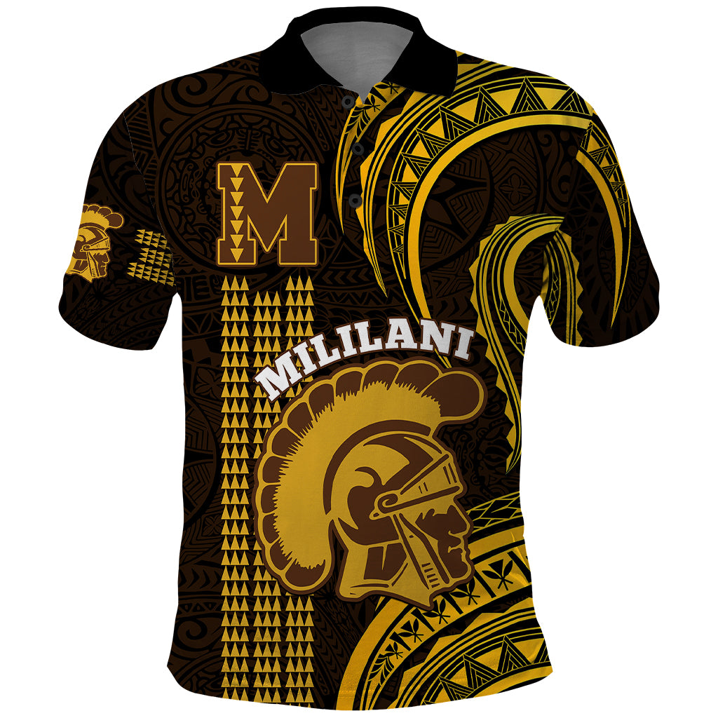 Personalised Hawaii Mililani High School Polo Shirt Polynesian Kakau Pattern - Wonder Print Shop
