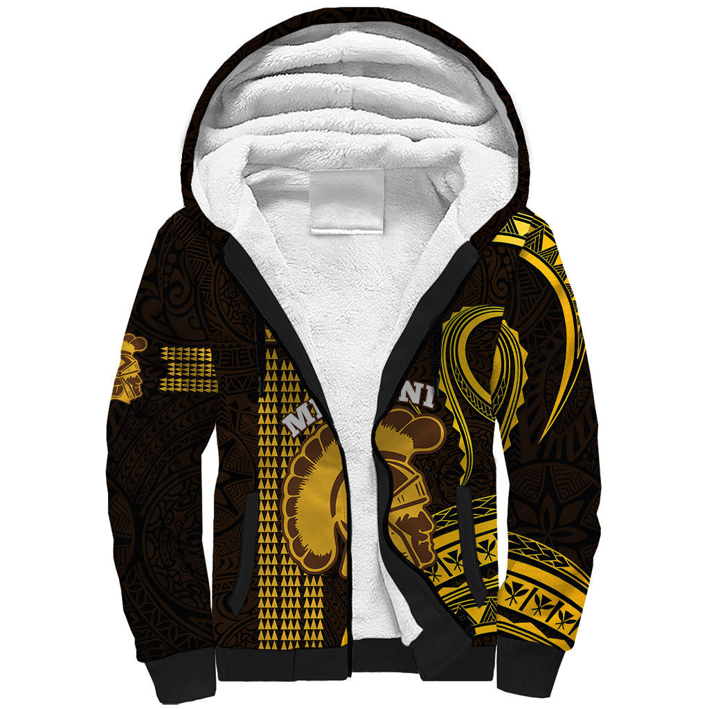 Personalised Hawaii Mililani High School Sherpa Hoodie Polynesian Kakau Pattern - Wonder Print Shop