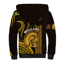 Personalised Hawaii Mililani High School Sherpa Hoodie Polynesian Kakau Pattern - Wonder Print Shop