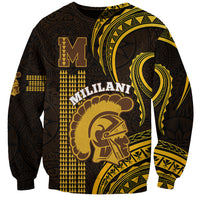 Personalised Hawaii Mililani High School Sweatshirt Polynesian Kakau Pattern - Wonder Print Shop