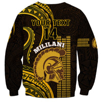 Personalised Hawaii Mililani High School Sweatshirt Polynesian Kakau Pattern - Wonder Print Shop